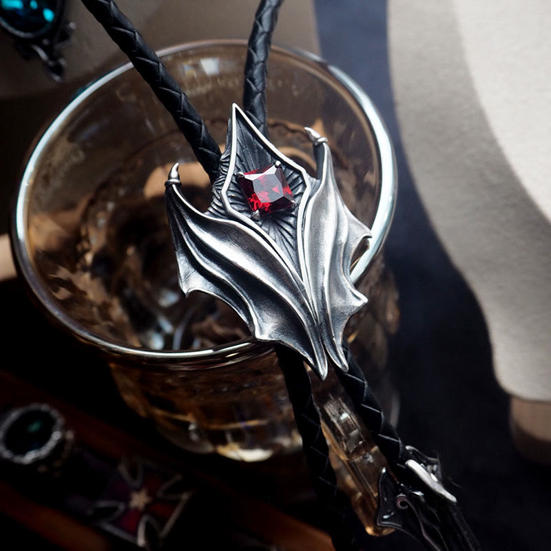 WorldNorse 925 Sterling Silver Gothic Wing Bolo Tie Necklace - image 4
