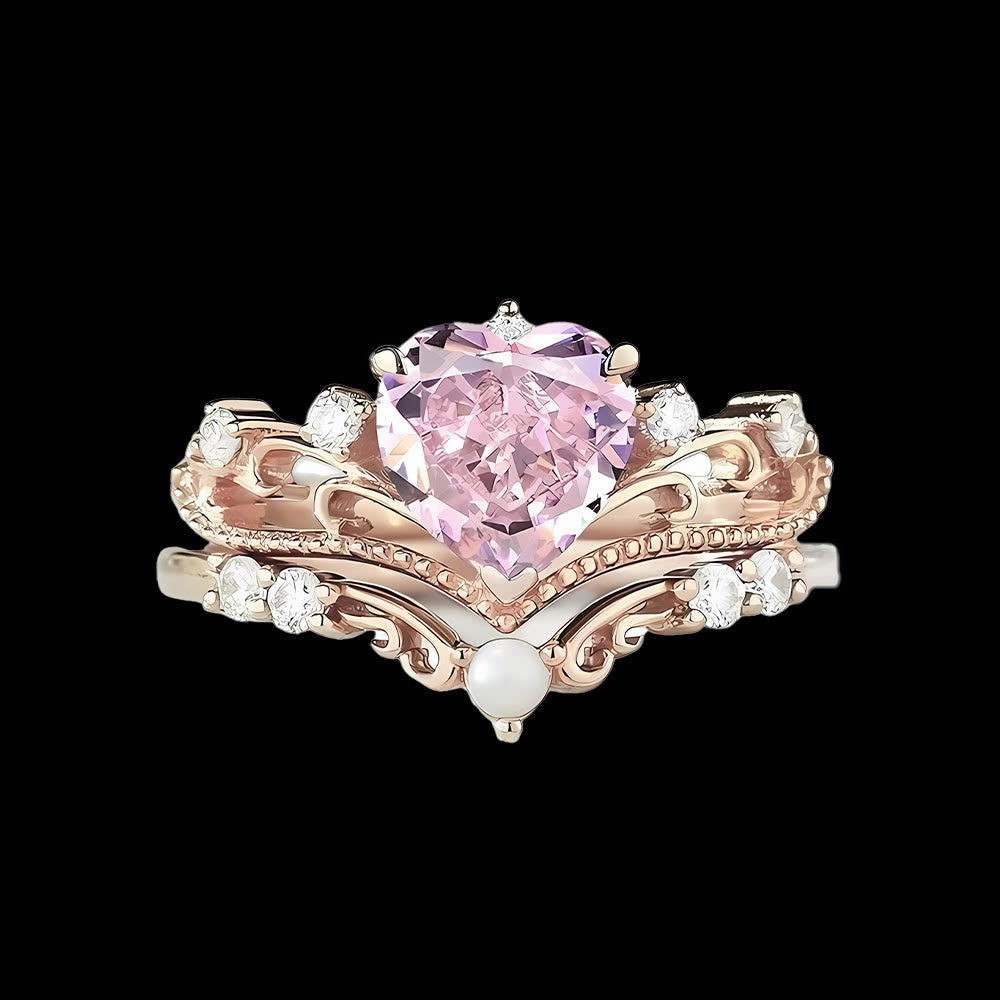 WorldNorse Freyja's Heartfire Crown Ring Set - AU Size T1/2 (US 10) - image 1