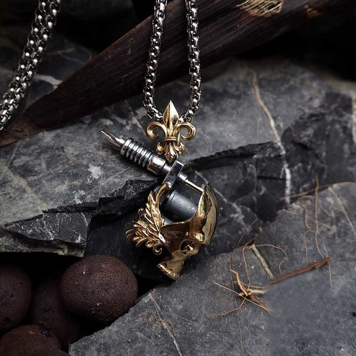 WorldNorse Skull Tattoo Machine Necklace - image 4