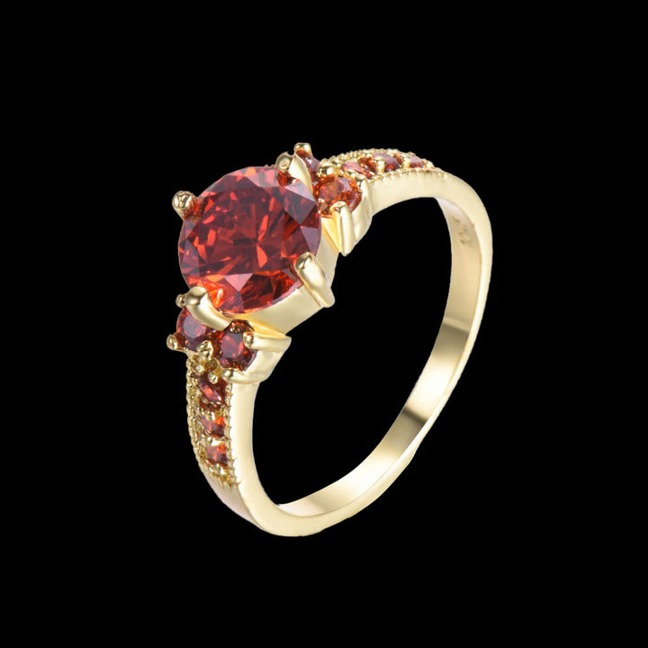 WorldNorse Midnight Blossom of Freyja Ring - Garnet#Gold - AU Size T1/2 (US 10) - image 15