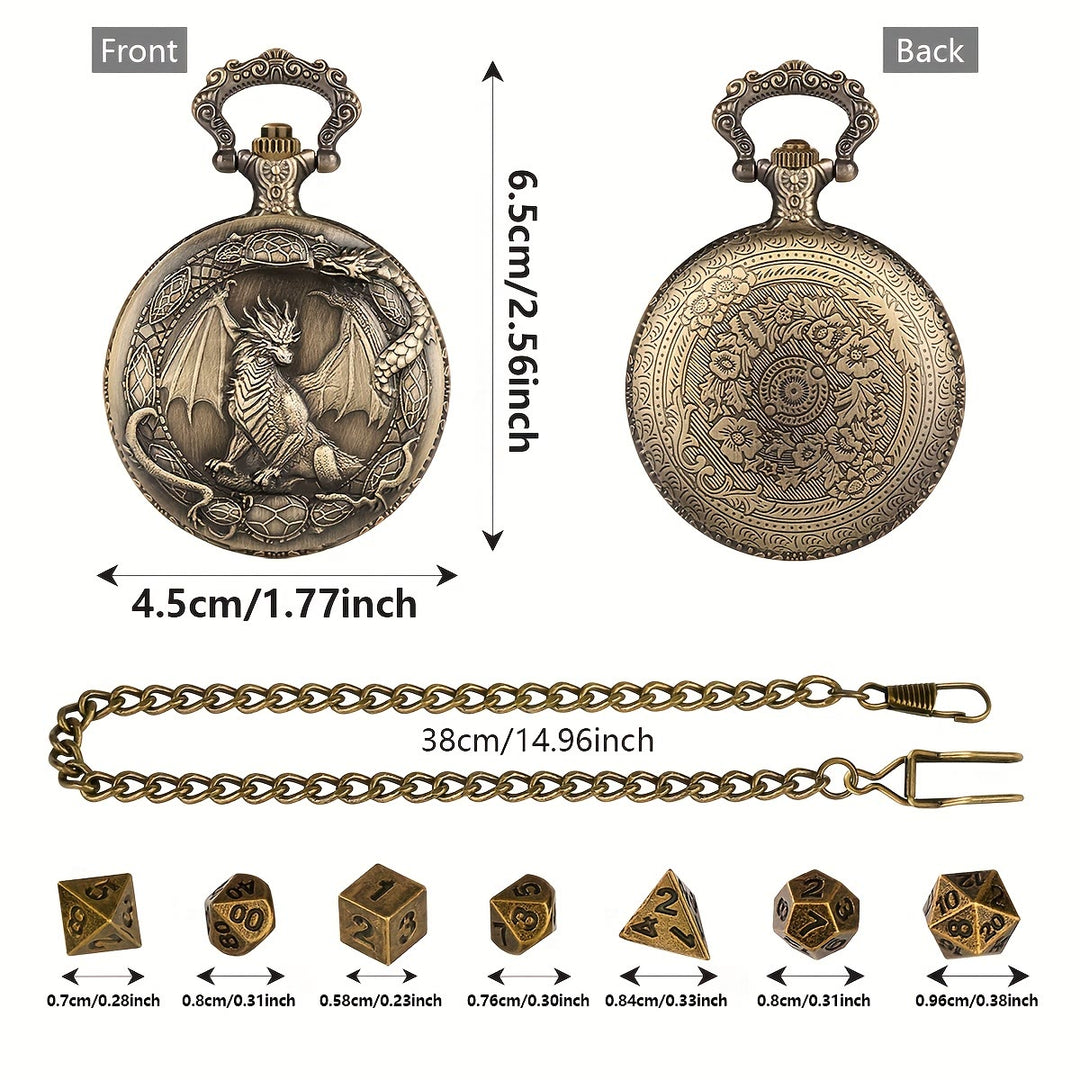 WorldNorse Mythology Dragon Pattern Polyhedral Dice Waist Chain - image 4