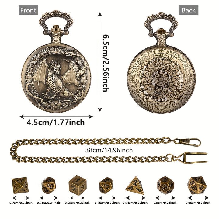 WorldNorse Mythology Dragon Pattern Polyhedral Dice Waist Chain - image 4
