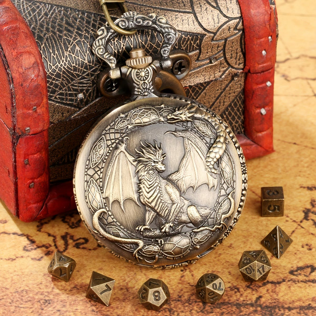 WorldNorse Mythology Dragon Pattern Polyhedral Dice Waist Chain - image 1