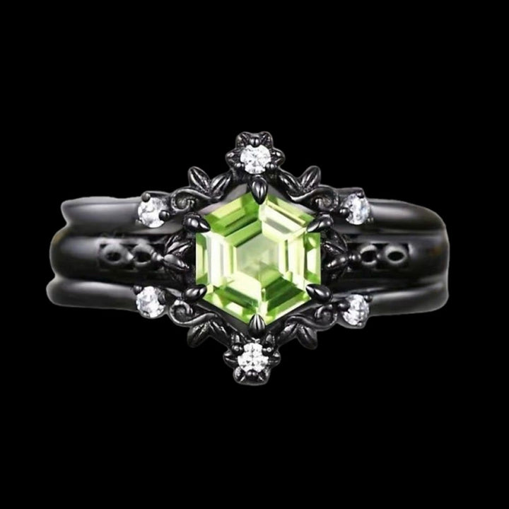 WorldNorse Bloom of Idunn Ring - Peridot - AU Size T1/2 (US 10) - image 1