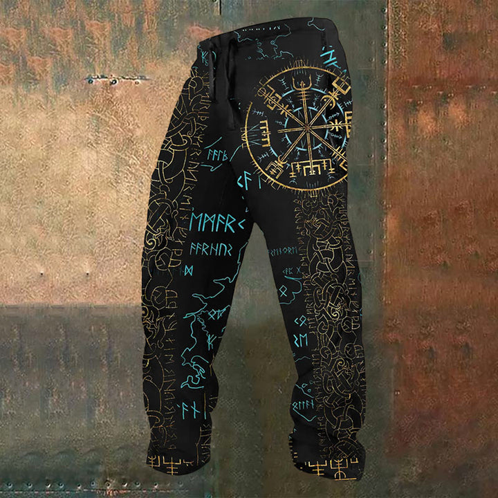 WorldNorse Viking Vegvisir Mystical Rune Colorful Sweatpants - US/UK/AU52，EU62 (6XL) - image 0