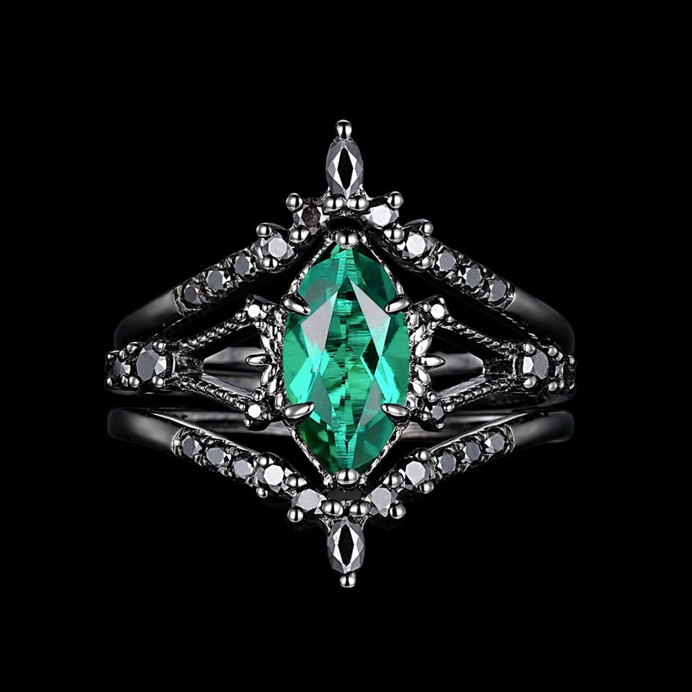 WorldNorse Mystic Emerald Crown 3-Piece Ring Set - AU Size V1/2 (US 11) - image 0
