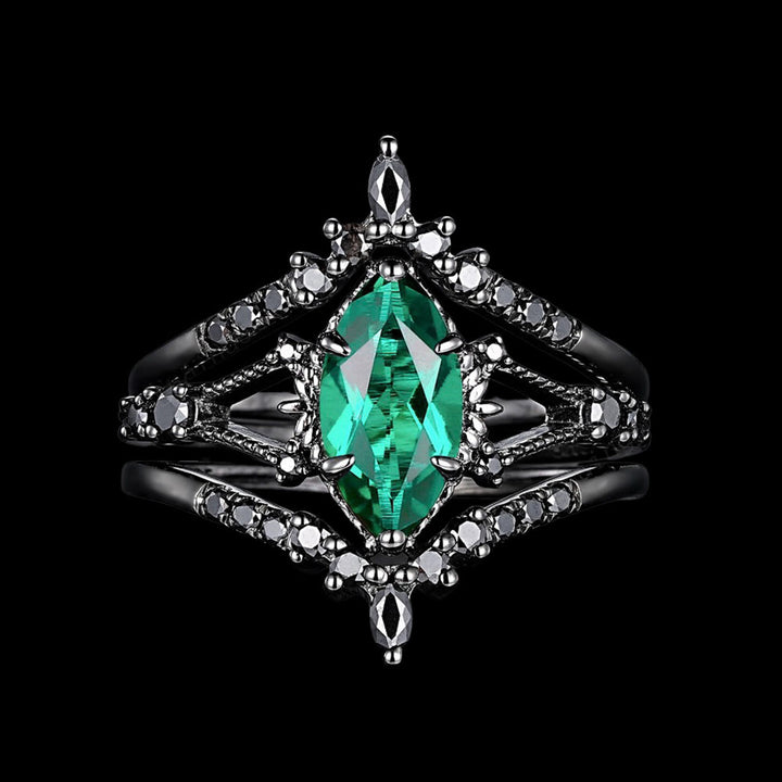 WorldNorse Mystic Emerald Crown 3-Piece Ring Set - AU Size V1/2 (US 11) - image 0