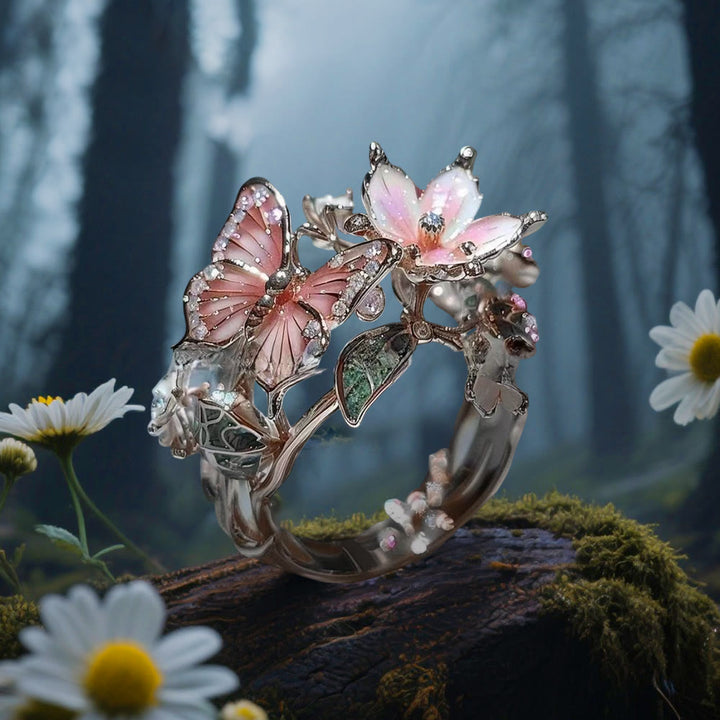 WorldNorse Whispering Blossoms Butterfly Ring - Butterfly#A - Silver - image 5