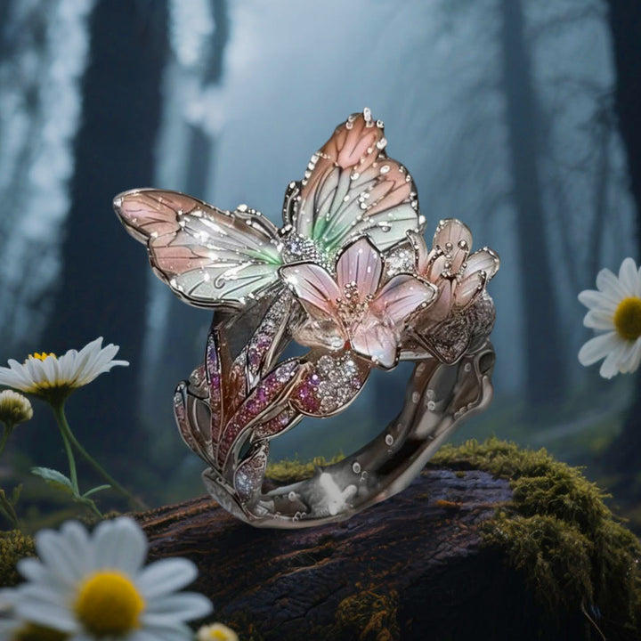 WorldNorse Whispering Blossoms Butterfly Ring - Butterfly#C - Silver - image 11