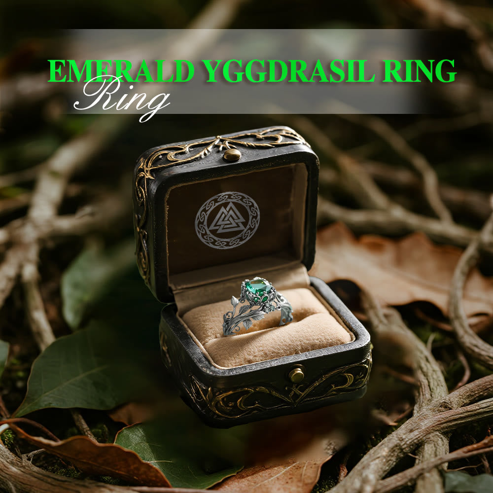 WorldNorse Emerald Yggdrasil Ring - image 12