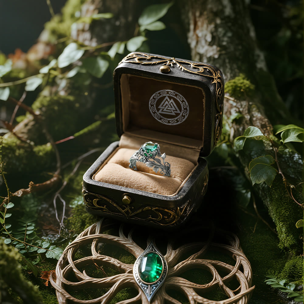 WorldNorse Emerald Yggdrasil Ring - image 14