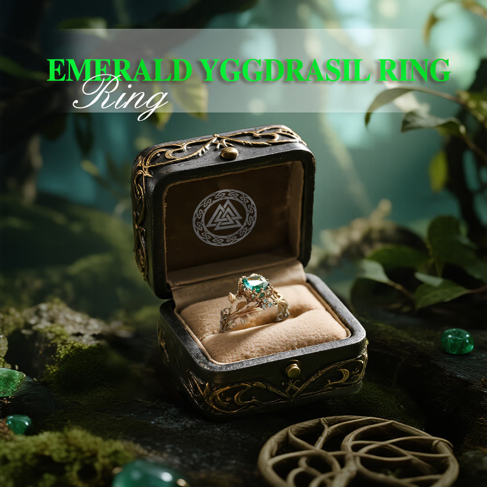 WorldNorse Emerald Yggdrasil Ring - image 7