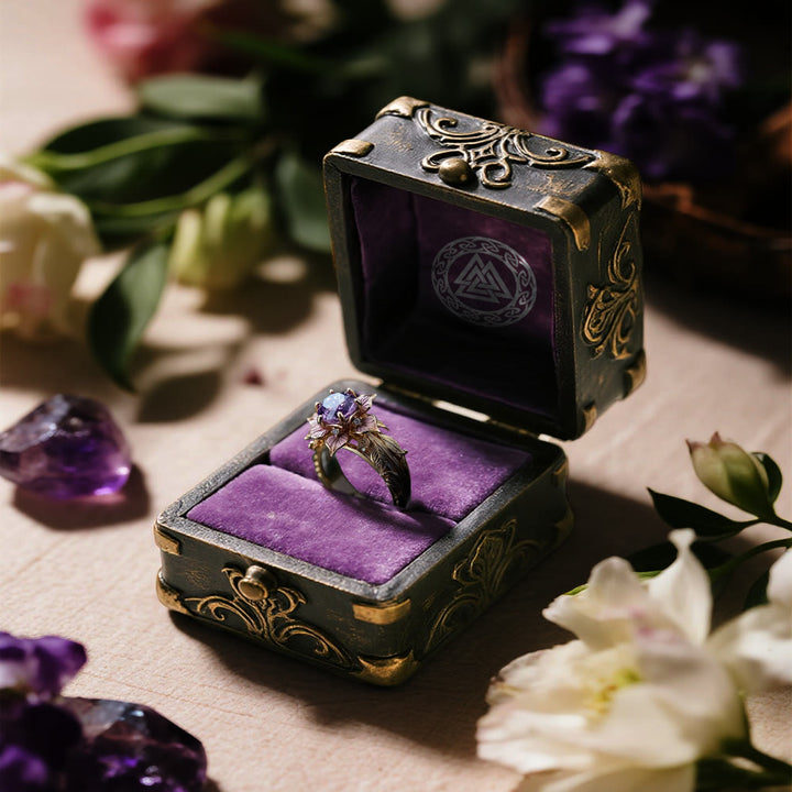 WorldNorse Twilight Bloom Amethyst Dual Tone Ring - image 4