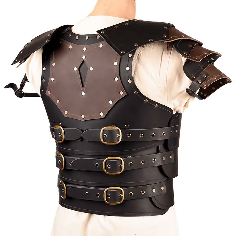 WorldNorse Vintage Warrior Dual Tone Rivets Layered Chest Armor  - image 3