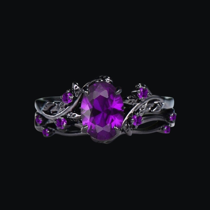 WorldNorse Midnight Amethyst Norse Vine Ring - AU Size T1/2 (US 10)  - image 0