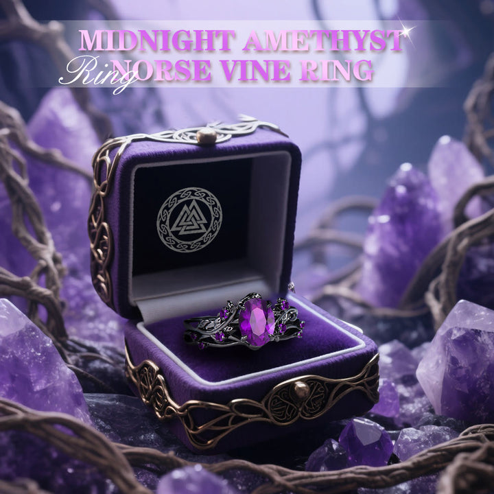 WorldNorse Midnight Amethyst Norse Vine Ring - image 2