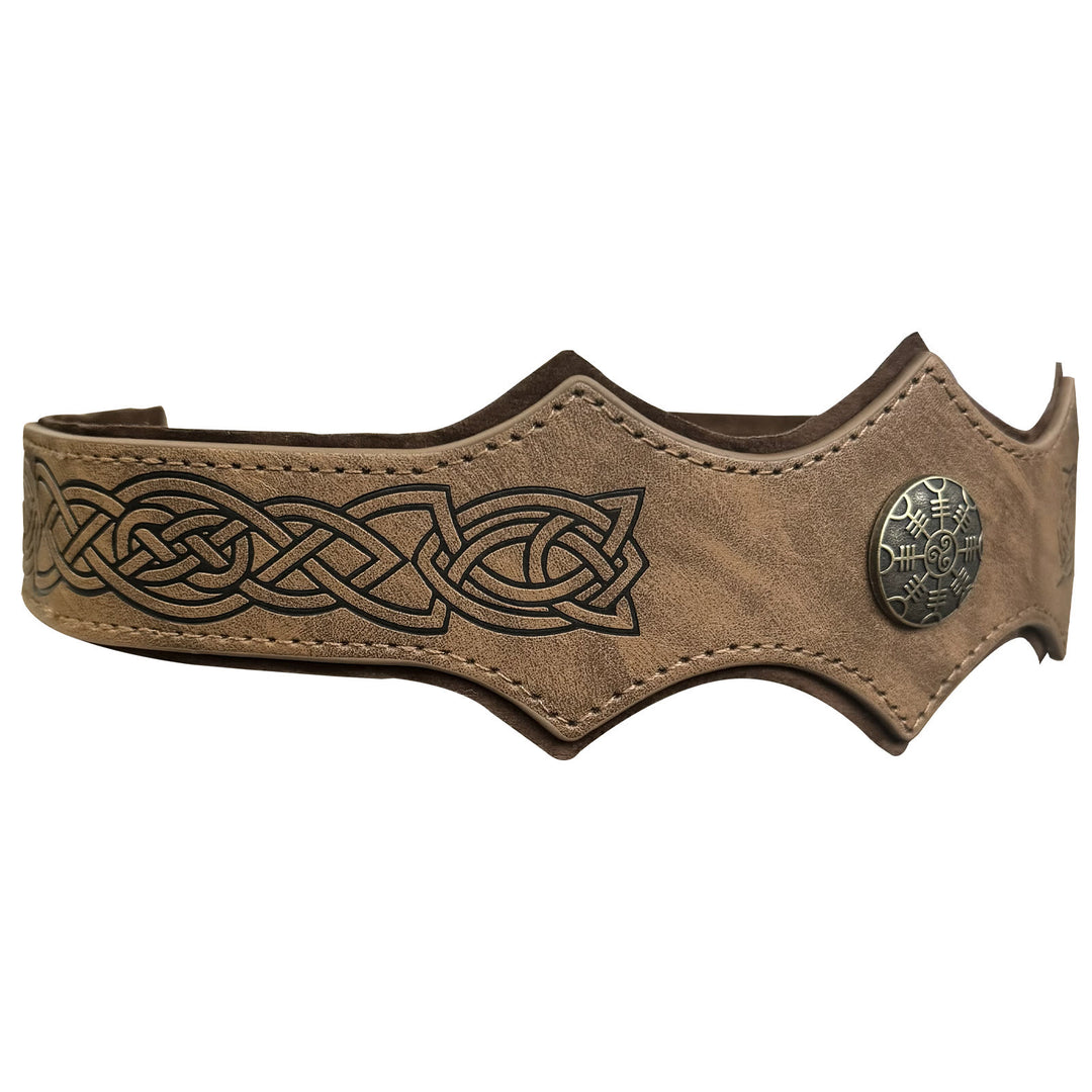WorldNorse Retro Helm Of Awe Celtic Knot Headband - Wave Shaped - Brown - image 8
