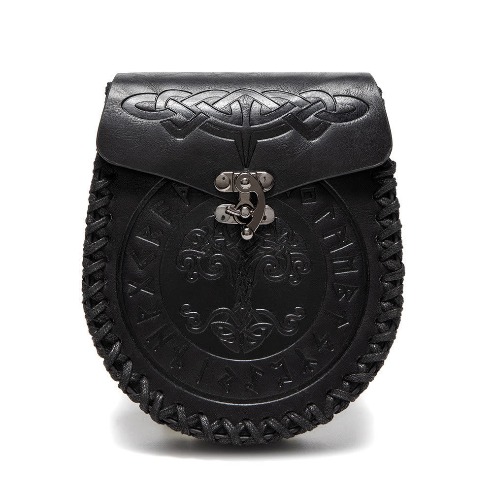 WorldNorse Yggdrasil Celtic Knot Pouch Bag - Black - image 3
