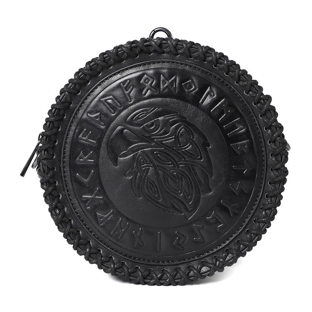 WorldNorse Viking Rune Eagle Embossed Crossbody Bag - Black - image 6