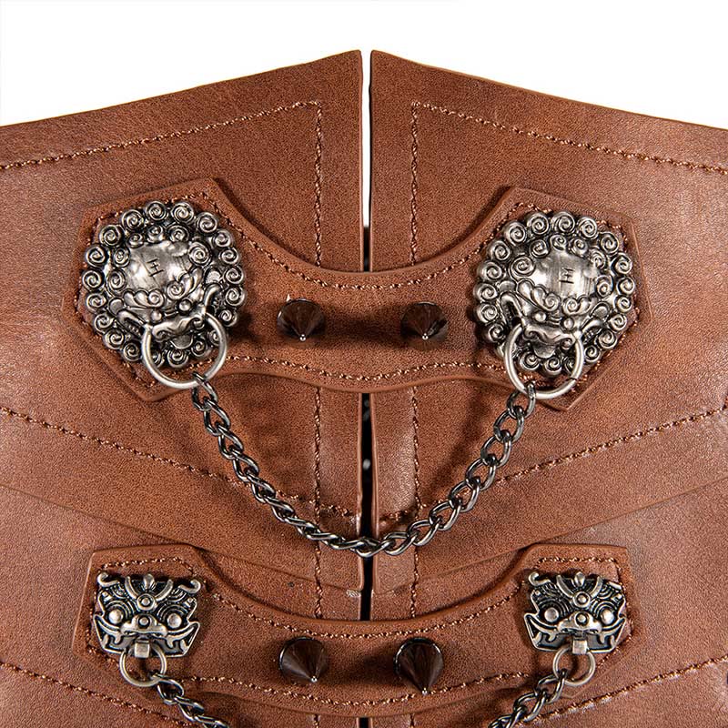 WorldNorse Women Dangling Chain Spike Lace Up Waistband - image 2
