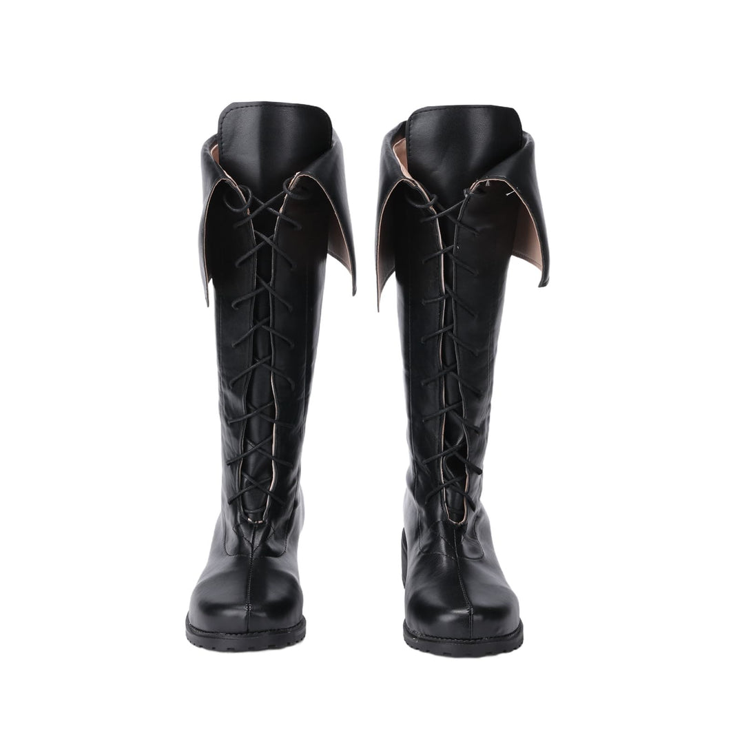 WorldNorse Vintage Lace Up Fold Over Knee High Boots - image 2