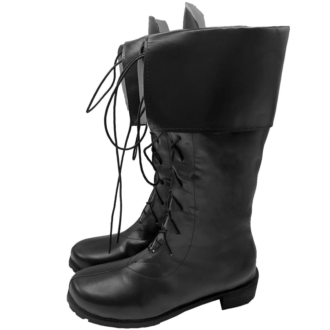WorldNorse Vintage Lace Up Fold Over Knee High Boots - image 3