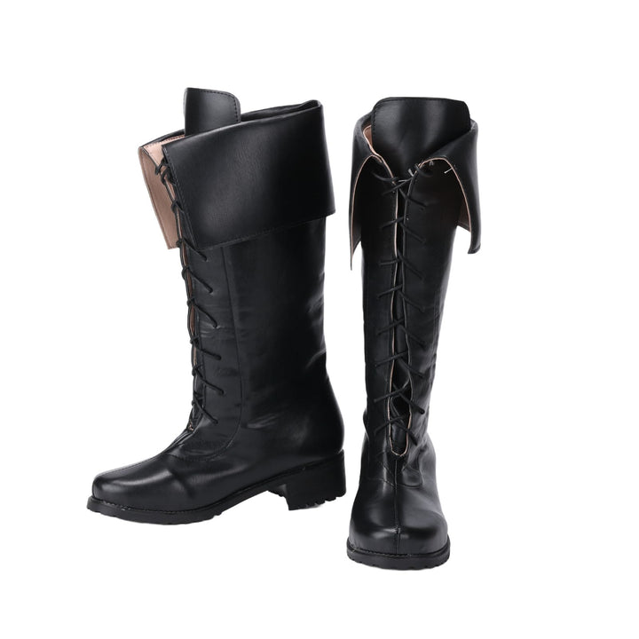 WorldNorse Vintage Lace Up Fold Over Knee High Boots - image 1