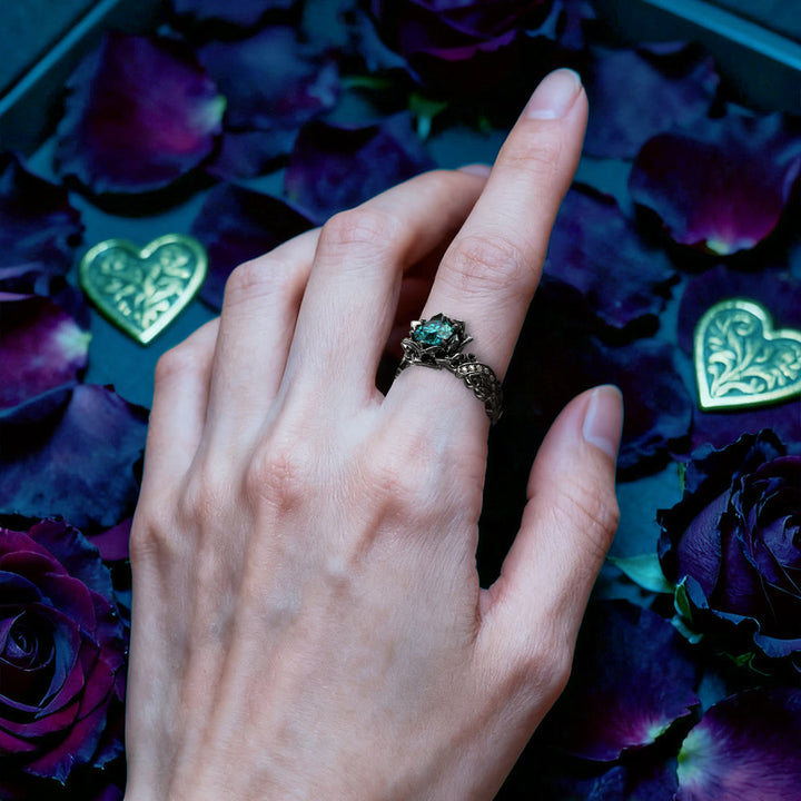WorldNorse Black Rose Blossom Ring - image 1