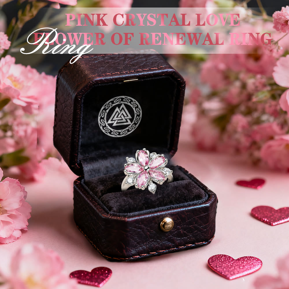 WorldNorse Pink Crystal Love Flower of Renewal Ring - image 2