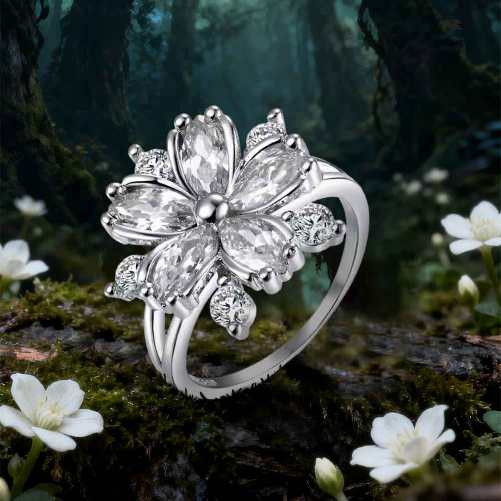 WorldNorse Pink Crystal Love Flower of Renewal Ring - White - AU Size Y (US 12) - image 5