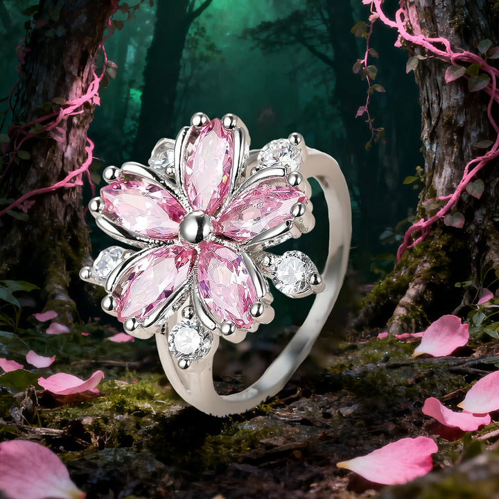 WorldNorse Pink Crystal Love Flower of Renewal Ring - Pink - AU Size Y (US 12) - image 0