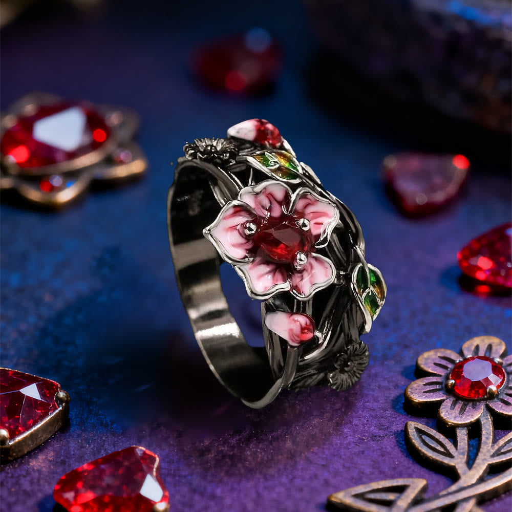 WorldNorse Mystic Tree Blossom Ruby Ring - AU Size T1/2 (US 10) - image 0