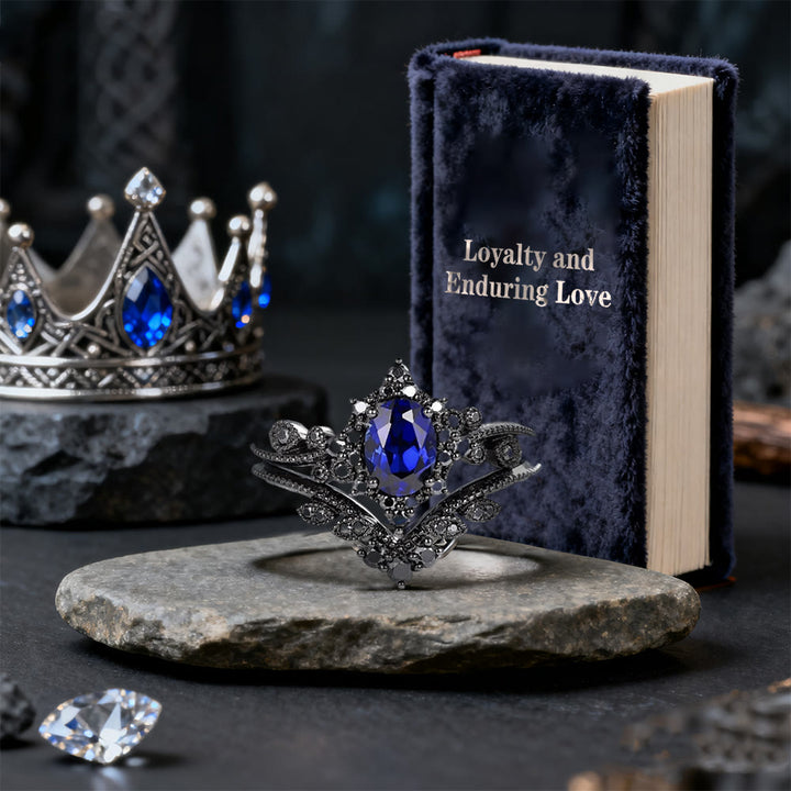 WorldNorse Black Oval Crown Ring Set - image 3