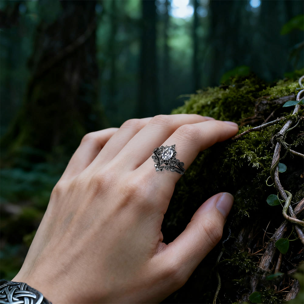 WorldNorse Black Oval Crown Ring Set - image 6