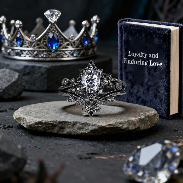 WorldNorse Black Oval Crown Ring Set - image 8