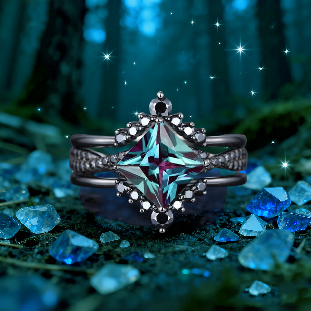 WorldNorse Mystic Alexandrite Star Ring Set - AU Size V1/2 (US 11) - image 0