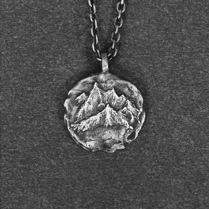 WorldNorse Handcrafted 999 Silver Gothic Mountain Necklace - With 55cm Diamond Chain - NO THANKS - image 2