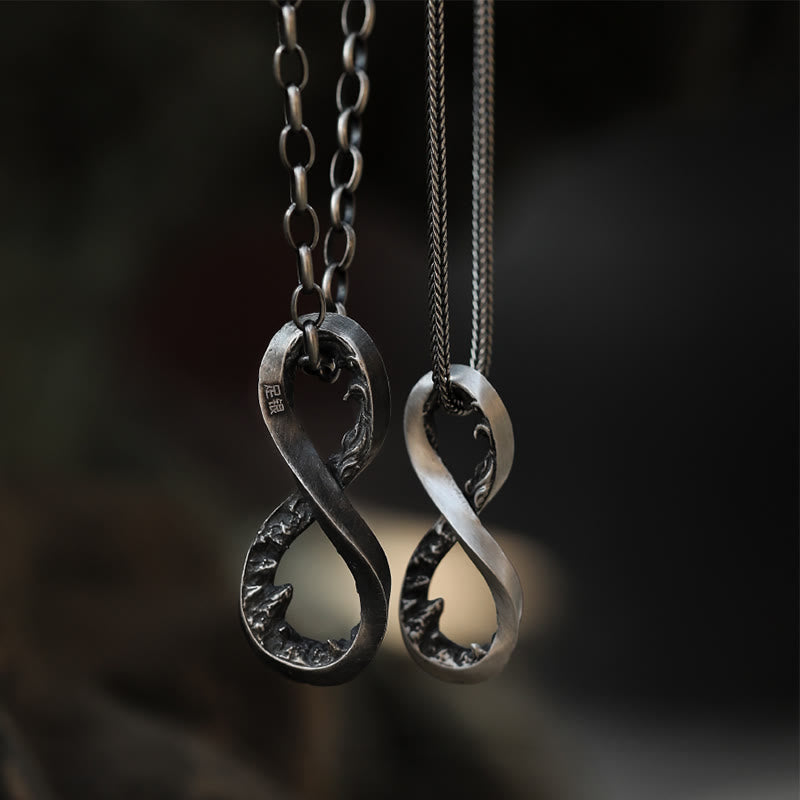 WorldNorse Handcrafted 999 Silver Infinity Mountain Necklace - image 4