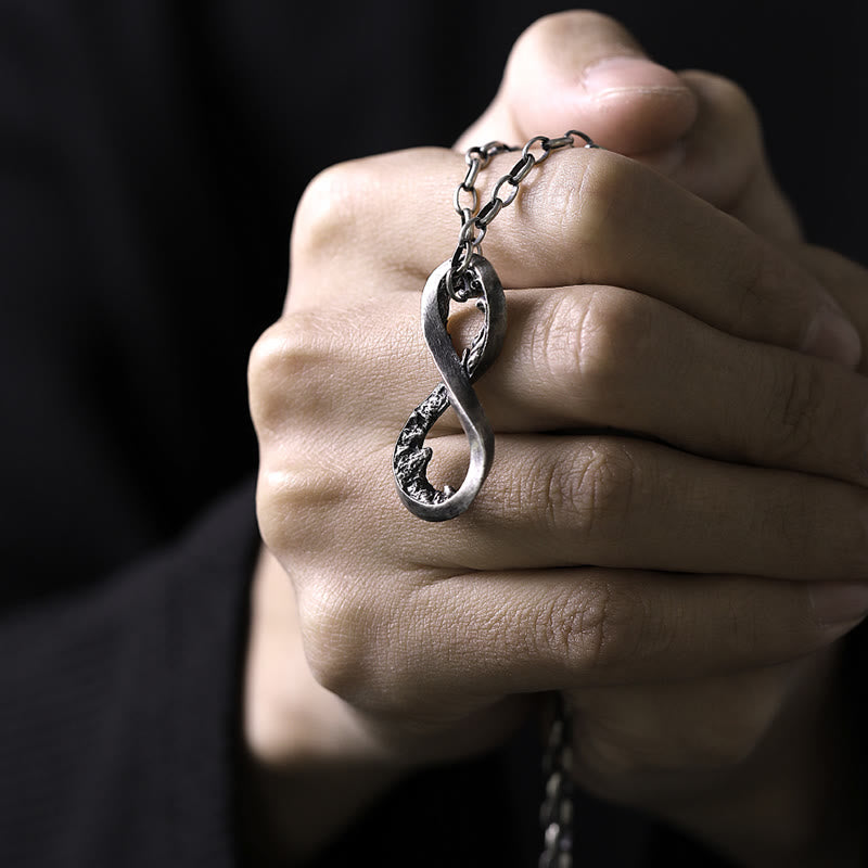 WorldNorse Handcrafted 999 Silver Infinity Mountain Necklace - image 2