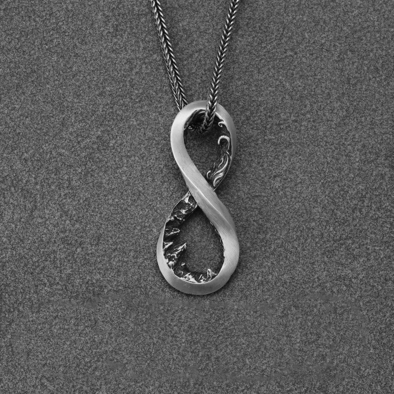 WorldNorse Handcrafted 999 Silver Infinity Mountain Necklace - Small Size - With 60cm Fox Tail Chain - image 7