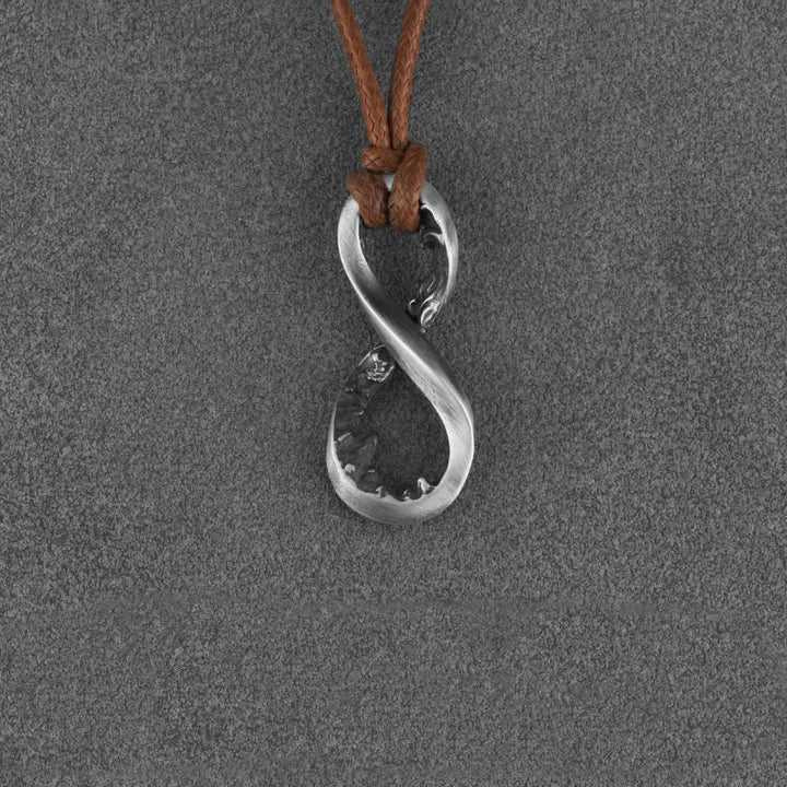 WorldNorse Handcrafted 999 Silver Infinity Mountain Necklace - Small Size - With Leather Cord - image 5