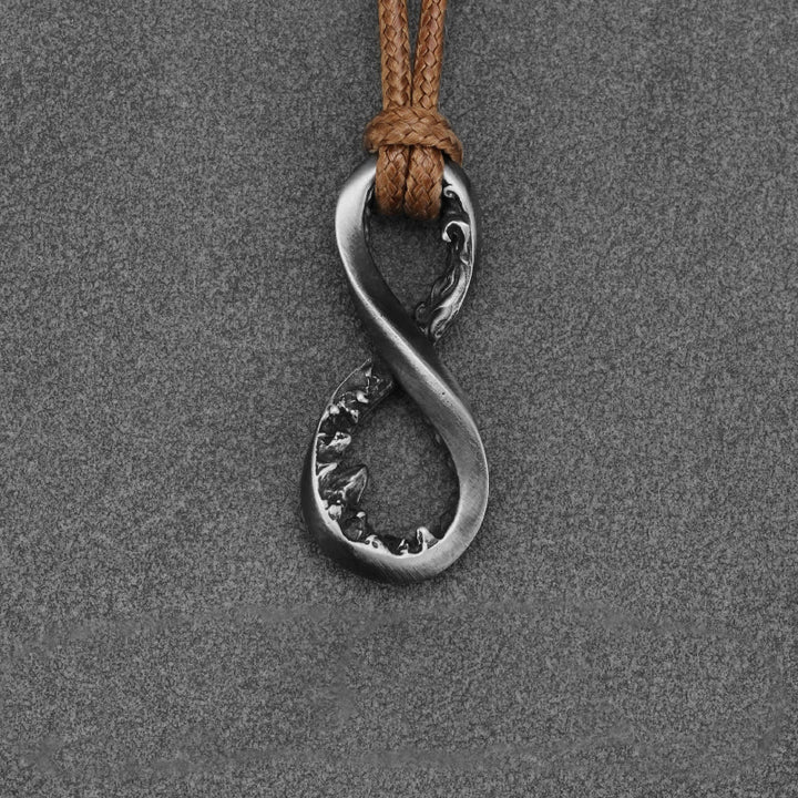 WorldNorse Handcrafted 999 Silver Infinity Mountain Necklace - Large Size - With Leather Cord - image 6