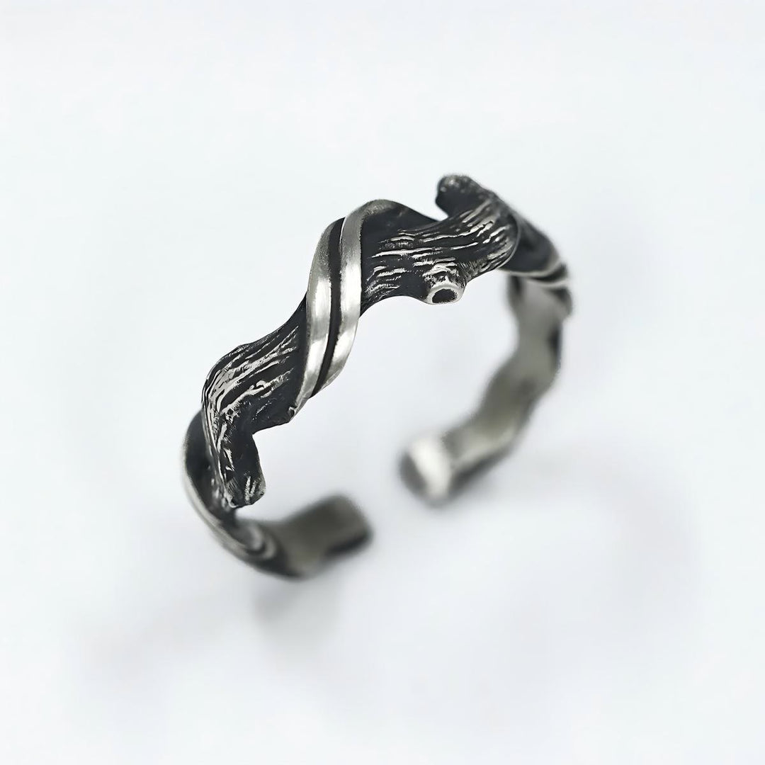WorldNorse Handcrafted 999 Silver Gothic Textured Branch Ring - image 6