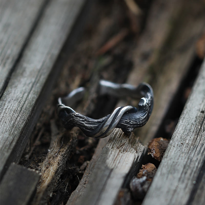 WorldNorse Handcrafted 999 Silver Gothic Textured Branch Ring - image 2