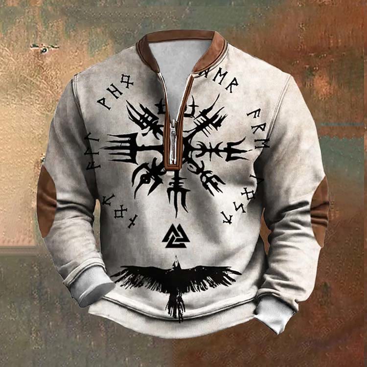 WorldNorse Rune Huginn and Muninn Valknut Zipper Sweatshirt - US/UK/AU52，EU62 (6XL) - image 0