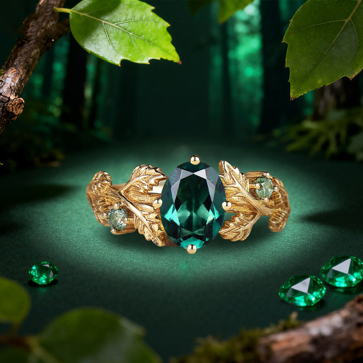 WorldNorse Emerald Leaf Serenity Ring - AU Size T1/2 (US 10) - image 0