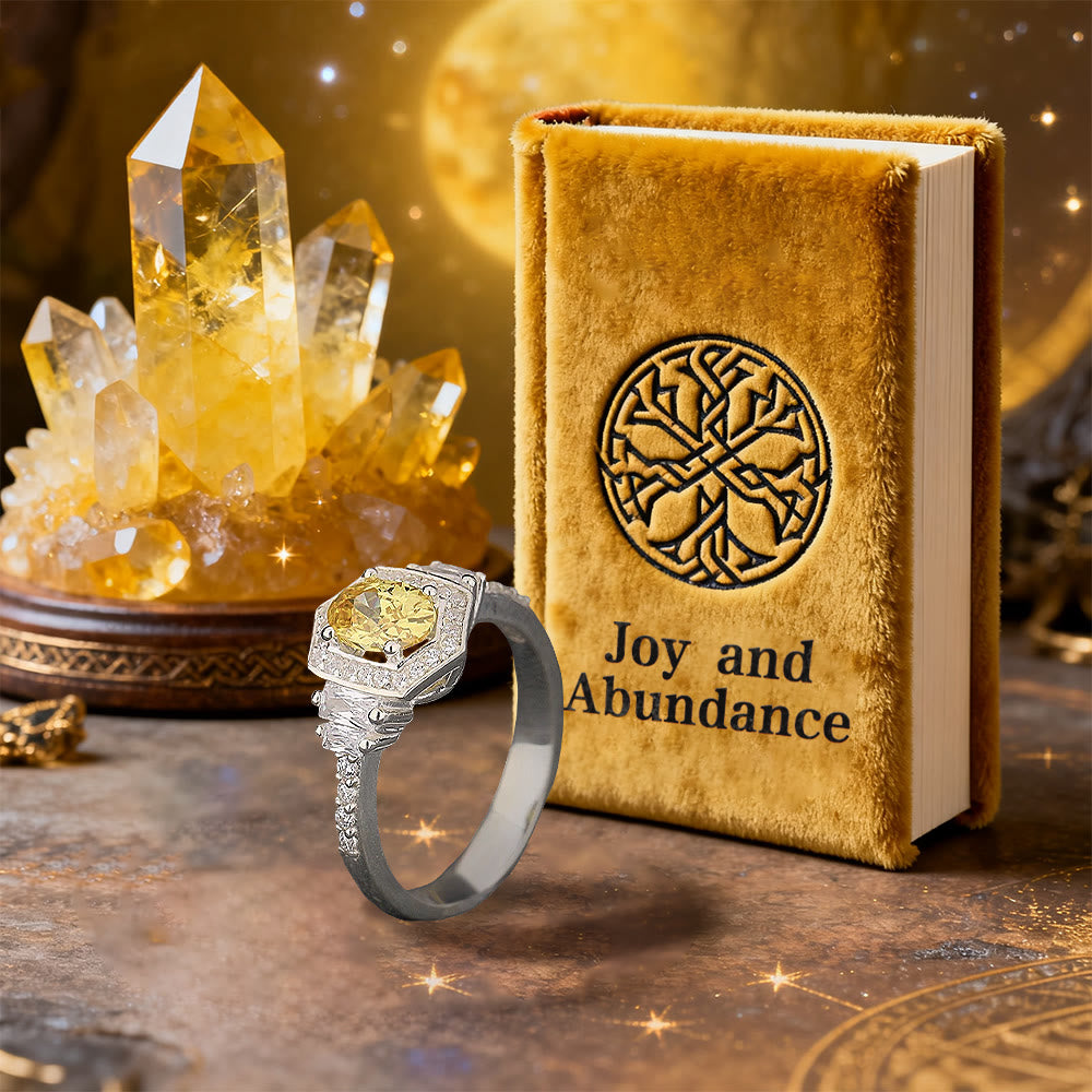 WorldNorse Golden Radiance Citrine Halo Ring - image 3