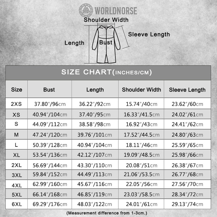 WorldNorse Vintage Rune Emblazoned Hooded Cloak Coat - image 1