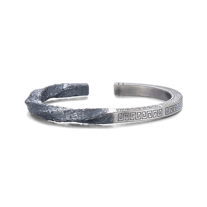 WorldNorse Handcrafted 999 Silver Textured Rock Bracelet - image 4