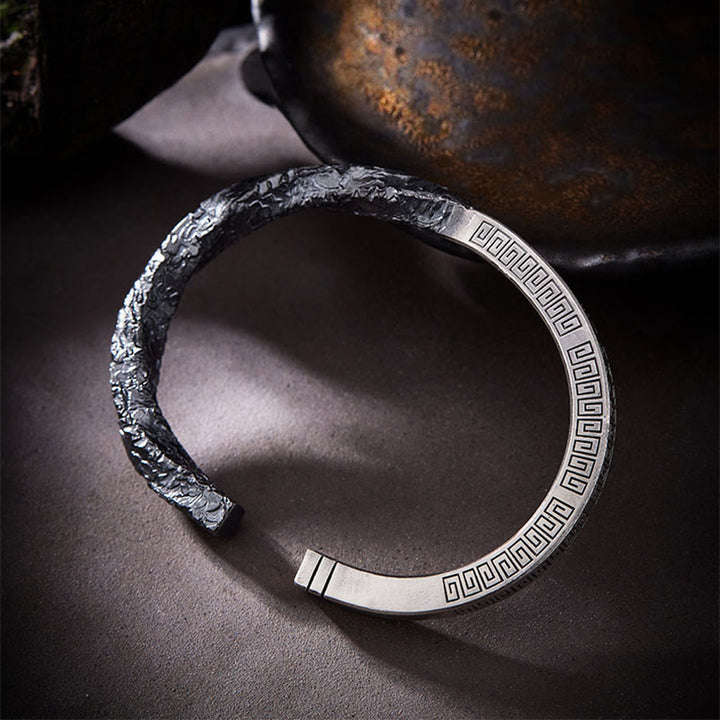 WorldNorse Handcrafted 999 Silver Textured Rock Bracelet - image 2